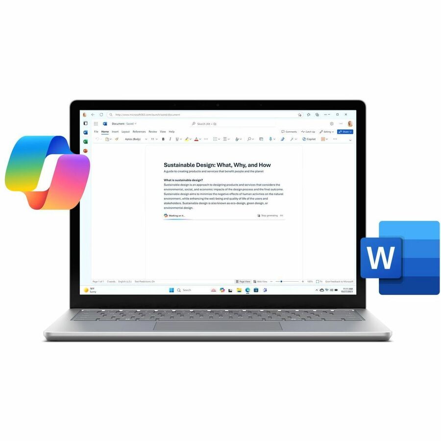 Ordinateur portable Microsoft Surface Laptop 6 13,5" à écran tactile - Intel Core Ultra 7 - 64 Go - SSD 1 To - Clavier anglais, français - Platinum ZKG-00027