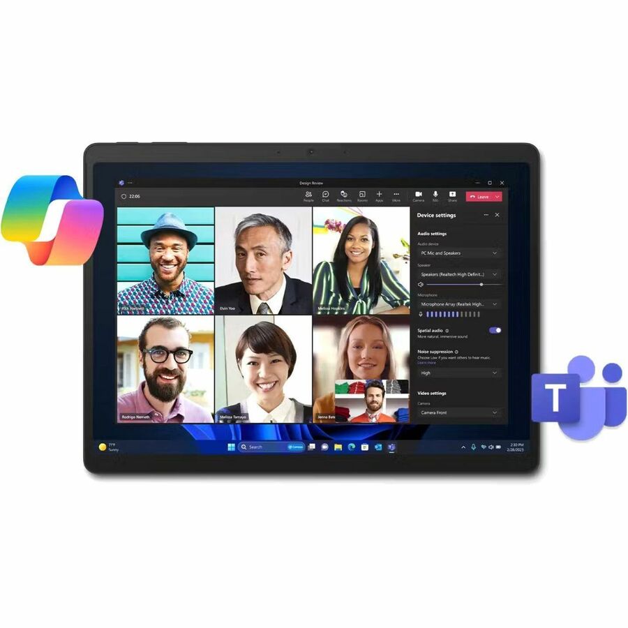 Tablette Microsoft Surface Pro 10 - 13" - Technologie vPro - 32 Go - SSD 256 Go - Windows 11 Pro - Noir ZDV-00019