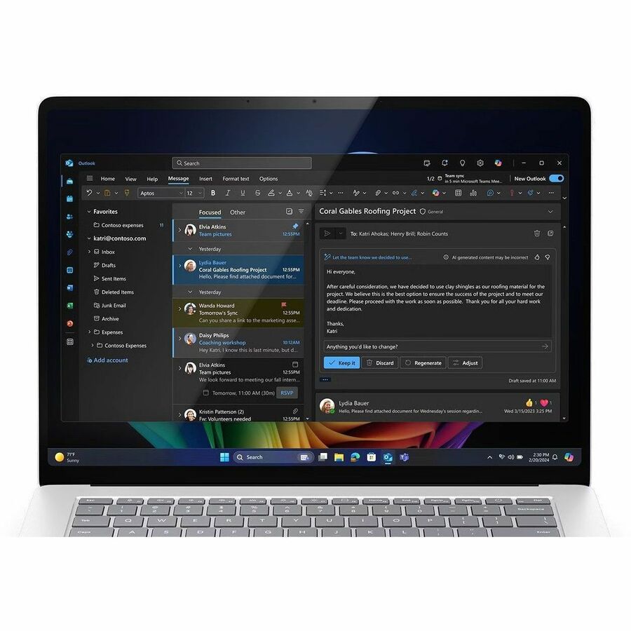 Ordinateur portable Microsoft Surface Laptop 7 15" à écran tactile - Qualcomm Snapdragon X Elite - 16 Go - SSD 256 Go - Clavier anglais - Platine ZHP-00001