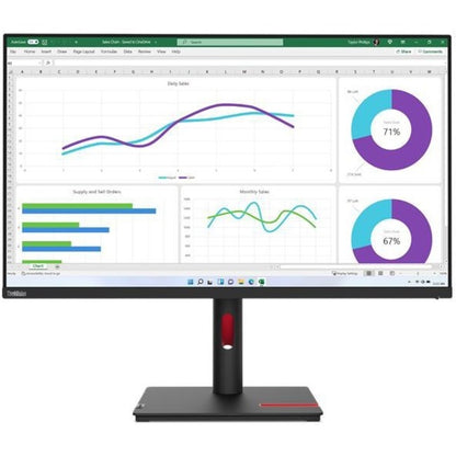 Lenovo ThinkVision T32h-30 32" Class Webcam WQHD LED Monitor - 16:9 - Raven Black 63D3ZAR1US