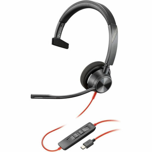 Casque USB-C monaural Poly Blackwire 3310 + adaptateur USBC/A 8X215AA