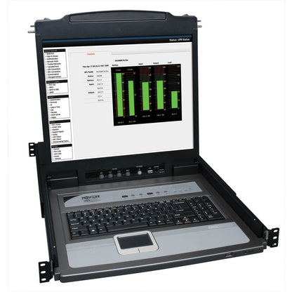 Commutateur KVM LCD Tripp Lite NetDirector Console RM avec 8 câbles - Boîtier en acier B020-U08-19-K