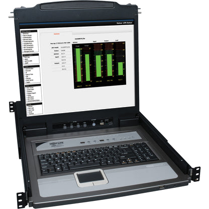 Commutateur KVM LCD Tripp Lite NetDirector Console RM avec 8 câbles - Boîtier en acier B020-U08-19-K