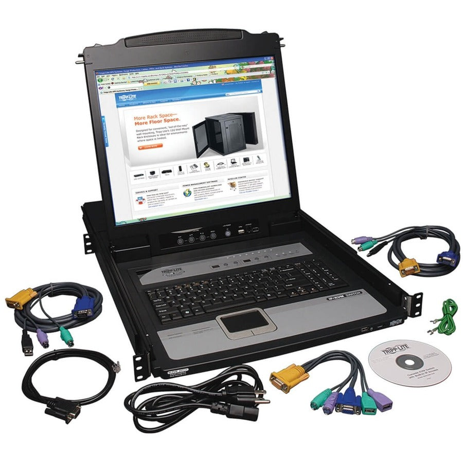 Tripp Lite NetDirector B020-U08-19-IP Écran LCD à montage en rack avec KVM - Boîtier en acier B020-U08-19-IP