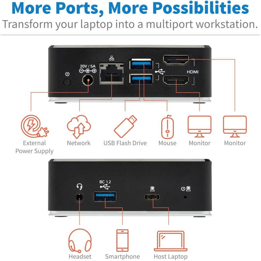 Station d'accueil Tripp Lite par Eaton U442-DOCK20-B U442-DOCK20-B