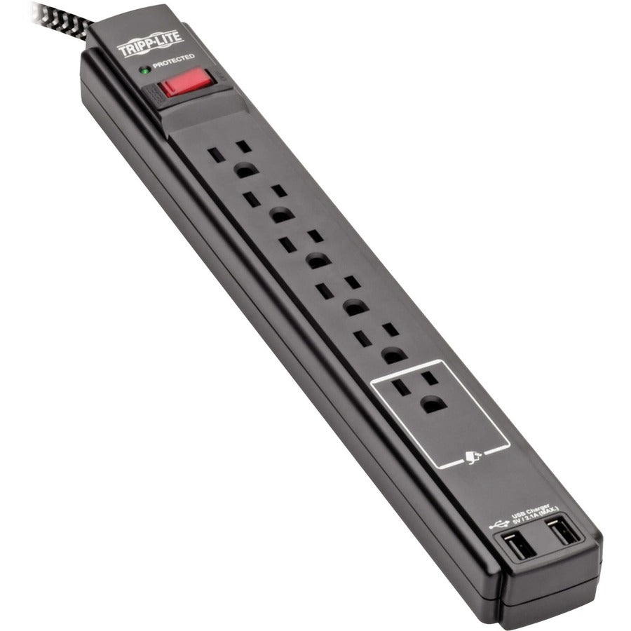 Parasurtenseur/protecteur de surtension à 6 prises Tripp Lite by Eaton Safe-IT TLP610BUAM TLP610BUAM
