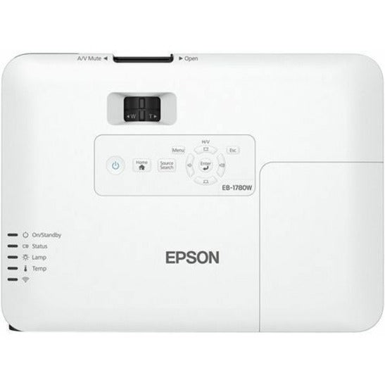 Epson PowerLite 1780W 3LCD Projector - 16:10 - Desktop, Ceiling Mountable, Portable - Black, White V11H795020-F