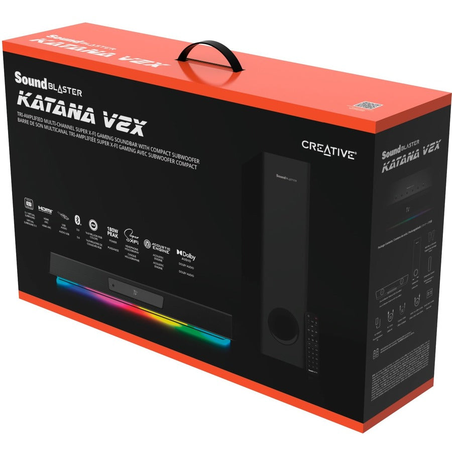 Barre de son Bluetooth 2.1 Sound Blaster Katana V2X - 90 W RMS - Noir 51MF8400AA000