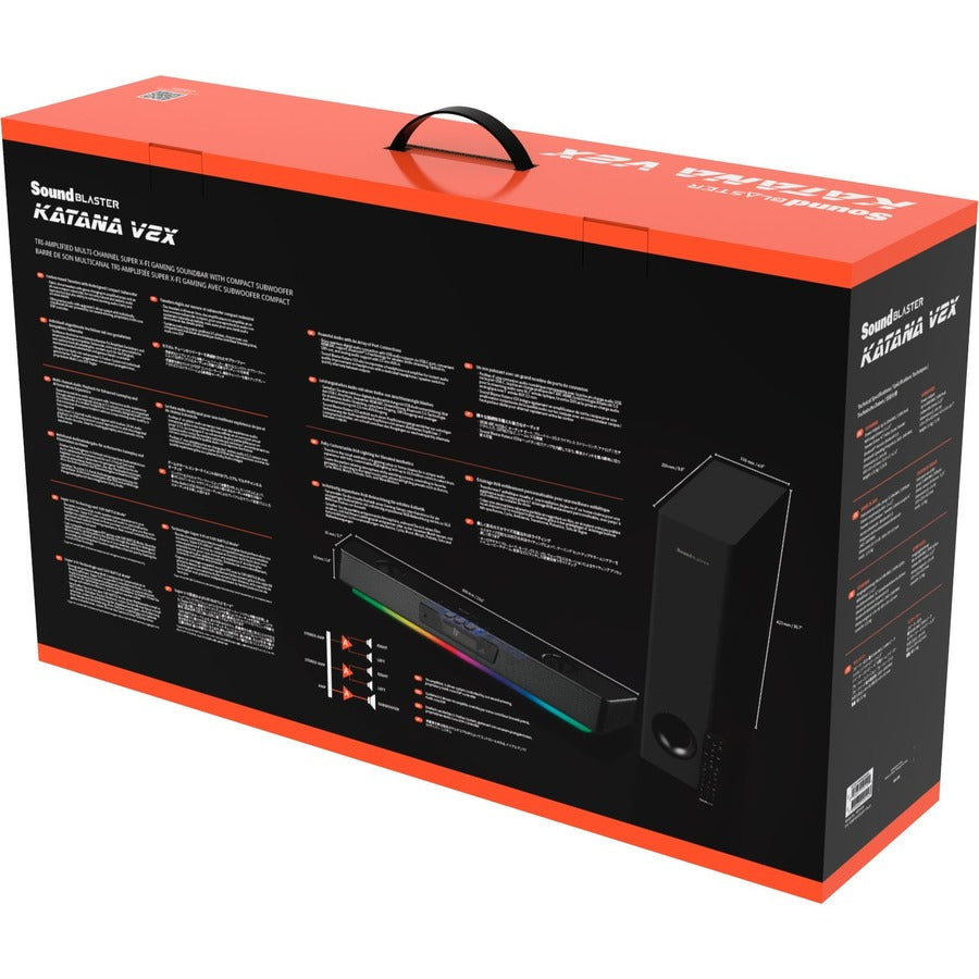 Barre de son Bluetooth 2.1 Sound Blaster Katana V2X - 90 W RMS - Noir 51MF8400AA000