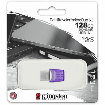 Kingston DataTraveler microDuo 3C USB Flash Drive DTDUO3CG3/128GBCR