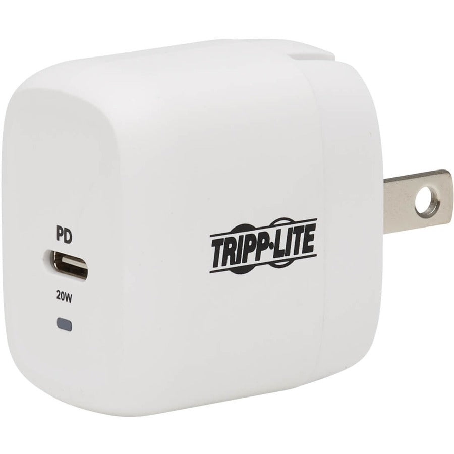 Chargeur mural compact USB-C à 1 port Tripp Lite by Eaton - Technologie GaN, charge PD 3.0 20 W, blanc U280-W01-20C1-G