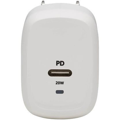 Chargeur mural compact USB-C à 1 port Tripp Lite by Eaton - Technologie GaN, charge PD 3.0 20 W, blanc U280-W01-20C1-G