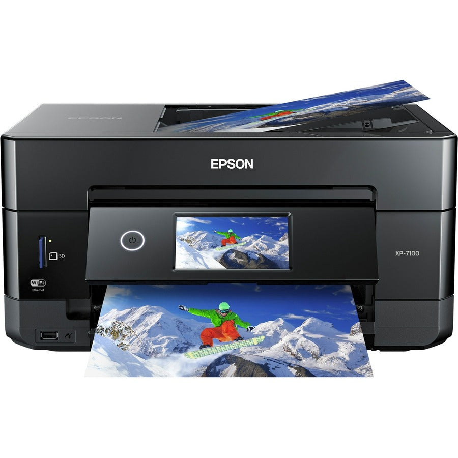 Epson Expression Premium XP-7100 Inkjet Multifunction Printer-Color-Copier/Scanner-5760x1440 dpi Print-Automatic Duplex Print-120 sheets Input-1200 dpi Optical Scan-Wireless LAN-Apple AirPrint-Epson Connect Epson iPrint-Mopria-Epson Email Print C11CH03201