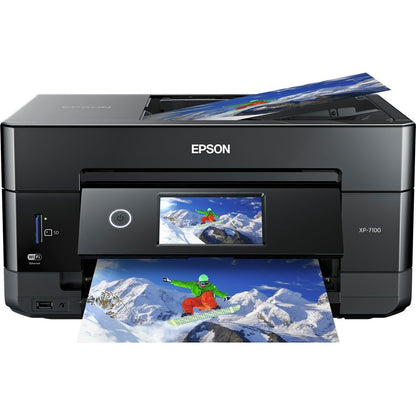 Epson Expression Premium XP-7100 Inkjet Multifunction Printer-Color-Copier/Scanner-5760x1440 dpi Print-Automatic Duplex Print-120 sheets Input-1200 dpi Optical Scan-Wireless LAN-Apple AirPrint-Epson Connect Epson iPrint-Mopria-Epson Email Print C11CH03201