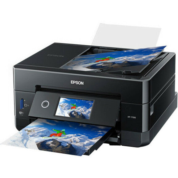 Epson Expression Premium XP-7100 Inkjet Multifunction Printer-Color-Copier/Scanner-5760x1440 dpi Print-Automatic Duplex Print-120 sheets Input-1200 dpi Optical Scan-Wireless LAN-Apple AirPrint-Epson Connect Epson iPrint-Mopria-Epson Email Print C11CH03201