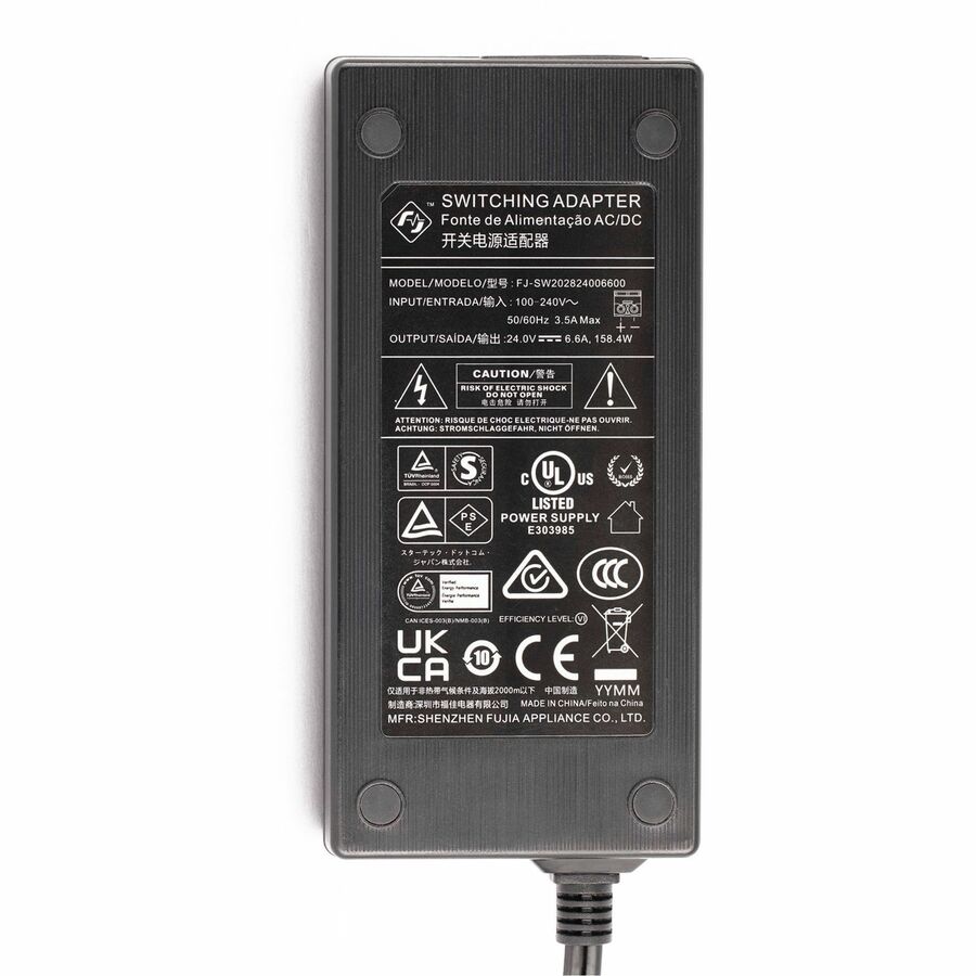 Adaptateur d'alimentation CC universel 160 W StarTech.com (24 V/6,6 A), alimentation externe CA/CC pour hubs USB, borniers 2/3 broches, adaptateur d'alimentation international 160 W