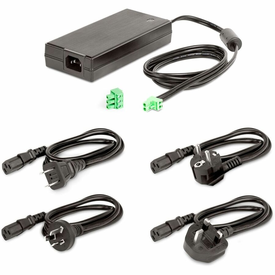 Adaptateur d'alimentation CC universel 160 W StarTech.com (24 V/6,6 A), alimentation externe CA/CC pour hubs USB, borniers 2/3 broches, adaptateur d'alimentation international 160 W