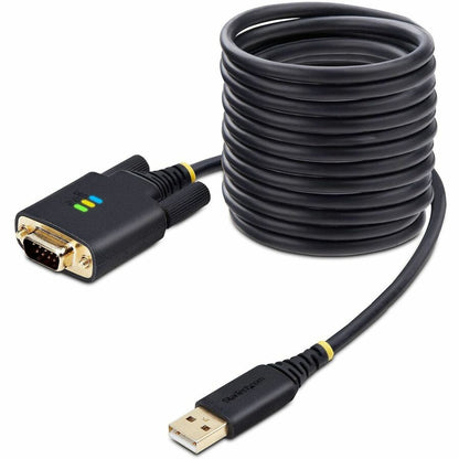StarTech.com Câble adaptateur USB vers série de 3 m, rétention COM, FTDI, DB9 RS232, vis/écrous DB9 interchangeables, Windows/macOS/Linux 1P10FFC-USB-SERIAL
