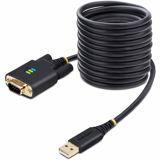 StarTech.com Câble adaptateur USB vers série de 3 m, rétention COM, FTDI, DB9 RS232, vis/écrous DB9 interchangeables, Windows/macOS/Linux 1P10FFC-USB-SERIAL