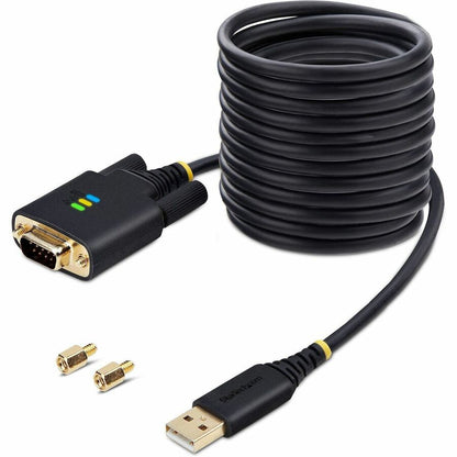 StarTech.com Câble adaptateur USB vers série de 3 m, rétention COM, FTDI, DB9 RS232, vis/écrous DB9 interchangeables, Windows/macOS/Linux 1P10FFC-USB-SERIAL