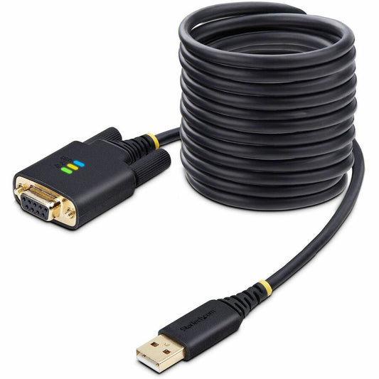 StarTech.com Câble adaptateur USB vers série null modem de 3 m, rétention COM, FTDI, RS232, vis/écrous DB9 interchangeables, Windows/macOS/Linux 1P10FFCN-USB-SERIAL
