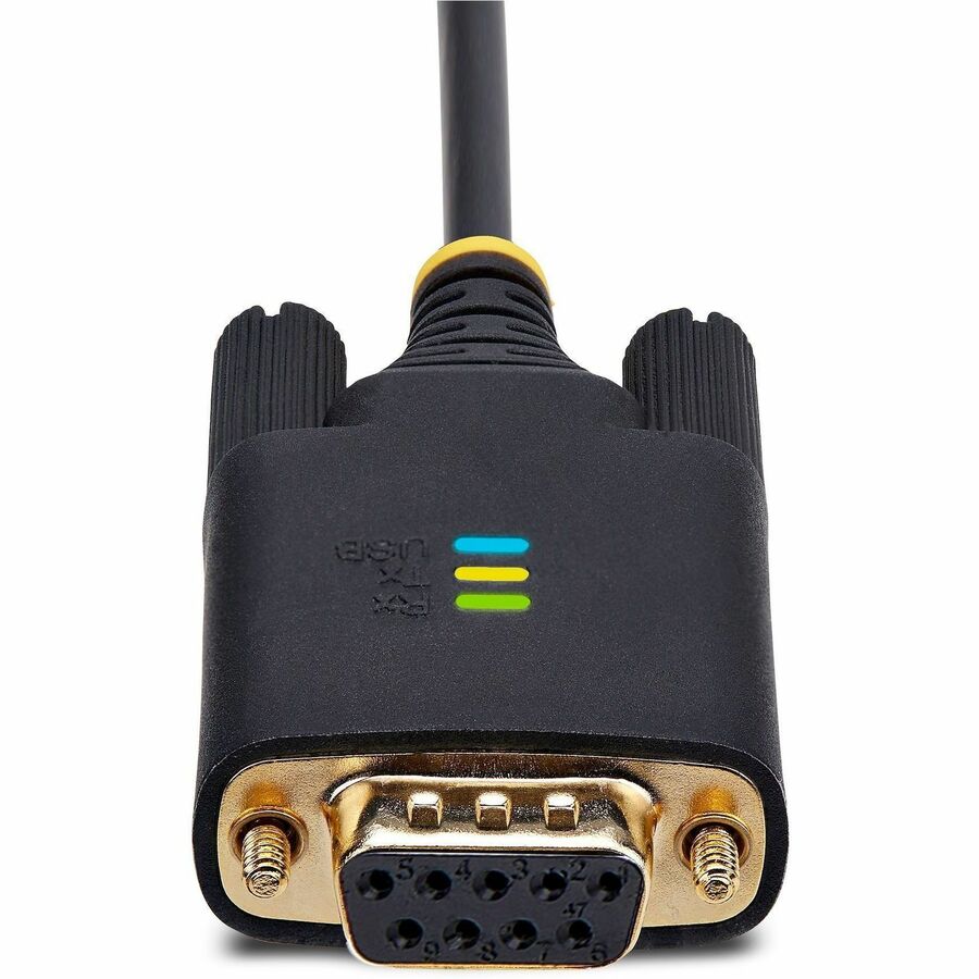 StarTech.com Câble adaptateur USB vers série null modem de 3 m, rétention COM, FTDI, RS232, vis/écrous DB9 interchangeables, Windows/macOS/Linux 1P10FFCN-USB-SERIAL