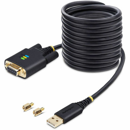 StarTech.com Câble adaptateur USB vers série null modem de 3 m, rétention COM, FTDI, RS232, vis/écrous DB9 interchangeables, Windows/macOS/Linux 1P10FFCN-USB-SERIAL