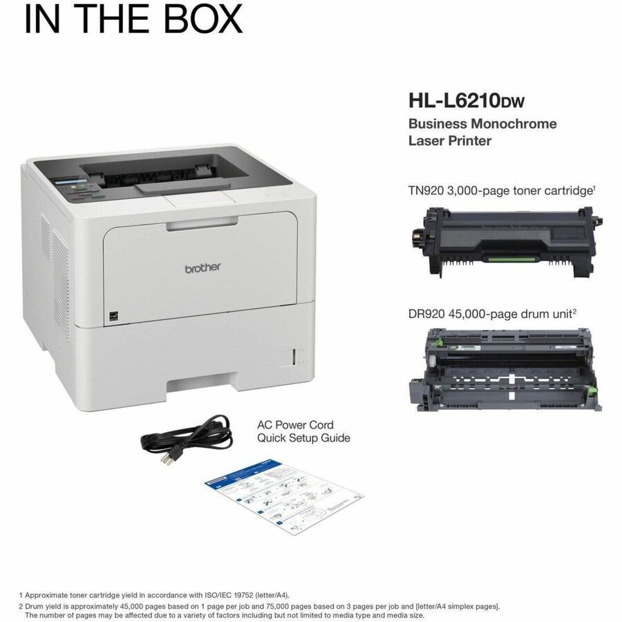 Brother HL-L6210DW Desktop Wireless Laser Printer - Monochrome HLL6210DW
