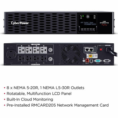 Onduleur convertible tour/rack CyberPower Smart App Sinewave PR3000RT2UCN 3 000 VA PR3000RT2UCN