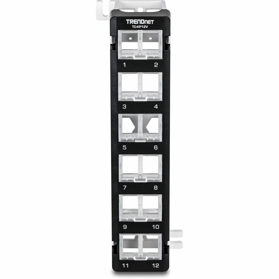 Panneau de brassage Keystone à 12 ports pour montage mural incliné et vierge TRENDnet TC-KP12V