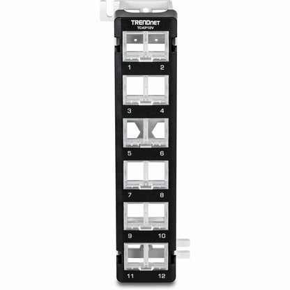 Panneau de brassage Keystone à 12 ports pour montage mural incliné et vierge TRENDnet TC-KP12V