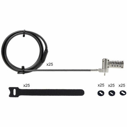 StarTech.com Lot de 25 câbles de sécurité universels pour ordinateur portable de 2 m, sériels, compatibles avec Noble Wedge®/Nano/K-Slot UNIVCS25-LAPTOP-LOCK