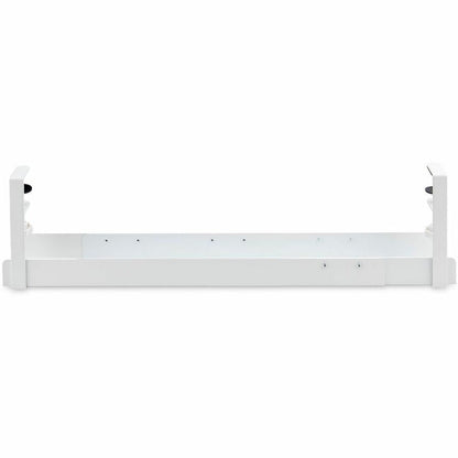StarTech.com Under Desk Cable Management Tray, Length Adjustable, Clamp-On Installation, No Drilling Required, White CALW-DESK-CABLE-TRAY