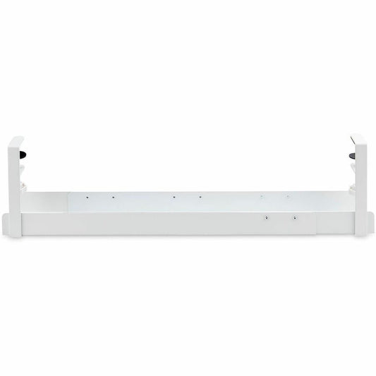 StarTech.com Under Desk Cable Management Tray, Length Adjustable, Clamp-On Installation, No Drilling Required, White CALW-DESK-CABLE-TRAY