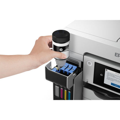 Epson ET-5850 Inkjet Multifunction Printer-Color-Copier/Fax/Scanner-4800x1200 dpi Print-Automatic Duplex Print-66000 Pages-550 sheets Input-1200 dpi Optical Scan-Color Fax-Wireless LAN-Epson Connect-Epson Email Print-Epson iPrint-Mopria C11CJ29201