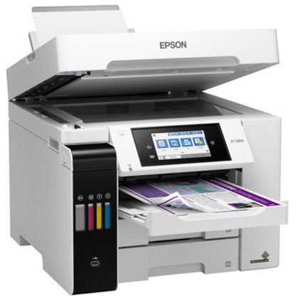 Epson ET-5850 Inkjet Multifunction Printer-Color-Copier/Fax/Scanner-4800x1200 dpi Print-Automatic Duplex Print-66000 Pages-550 sheets Input-1200 dpi Optical Scan-Color Fax-Wireless LAN-Epson Connect-Epson Email Print-Epson iPrint-Mopria C11CJ29201