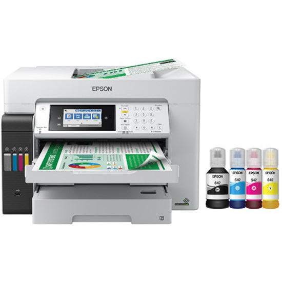 Epson ET-16600 Inkjet Multifunction Printer-Color-Copier/Fax/Scanner-4800x1200 dpi Print-Automatic Duplex Print-66000 Pages-550 sheets Input-1200 dpi Optical Scan-Color Fax-Wireless LAN-Epson Connect-Epson Email Print-Epson iPrint-Mopria C11CH72201