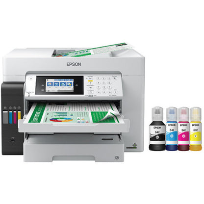 Epson ET-16600 Inkjet Multifunction Printer-Color-Copier/Fax/Scanner-4800x1200 dpi Print-Automatic Duplex Print-66000 Pages-550 sheets Input-1200 dpi Optical Scan-Color Fax-Wireless LAN-Epson Connect-Epson Email Print-Epson iPrint-Mopria C11CH72201