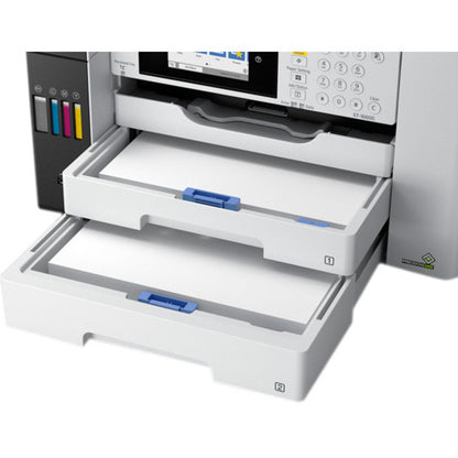 Epson ET-16600 Inkjet Multifunction Printer-Color-Copier/Fax/Scanner-4800x1200 dpi Print-Automatic Duplex Print-66000 Pages-550 sheets Input-1200 dpi Optical Scan-Color Fax-Wireless LAN-Epson Connect-Epson Email Print-Epson iPrint-Mopria C11CH72201