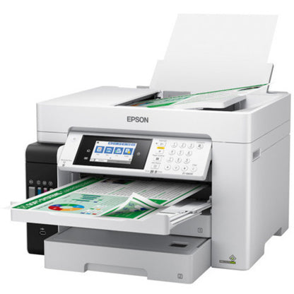 Epson ET-16600 Inkjet Multifunction Printer-Color-Copier/Fax/Scanner-4800x1200 dpi Print-Automatic Duplex Print-66000 Pages-550 sheets Input-1200 dpi Optical Scan-Color Fax-Wireless LAN-Epson Connect-Epson Email Print-Epson iPrint-Mopria C11CH72201