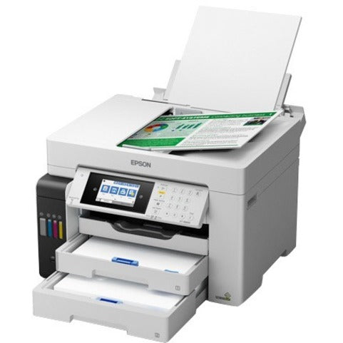 Epson ET-16600 Inkjet Multifunction Printer-Color-Copier/Fax/Scanner-4800x1200 dpi Print-Automatic Duplex Print-66000 Pages-550 sheets Input-1200 dpi Optical Scan-Color Fax-Wireless LAN-Epson Connect-Epson Email Print-Epson iPrint-Mopria C11CH72201