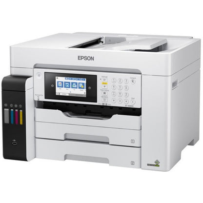 Epson ET-16600 Inkjet Multifunction Printer-Color-Copier/Fax/Scanner-4800x1200 dpi Print-Automatic Duplex Print-66000 Pages-550 sheets Input-1200 dpi Optical Scan-Color Fax-Wireless LAN-Epson Connect-Epson Email Print-Epson iPrint-Mopria C11CH72201