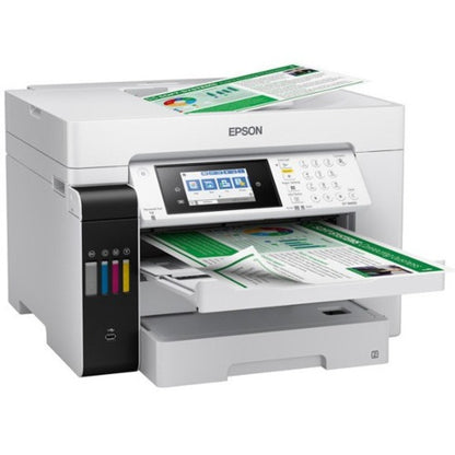 Epson ET-16600 Inkjet Multifunction Printer-Color-Copier/Fax/Scanner-4800x1200 dpi Print-Automatic Duplex Print-66000 Pages-550 sheets Input-1200 dpi Optical Scan-Color Fax-Wireless LAN-Epson Connect-Epson Email Print-Epson iPrint-Mopria C11CH72201