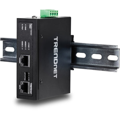 Injecteur PoE+ Gigabit industriel renforcé TRENDnet 60 W, montage sur rail DIN, boîtier IP30, comprend des supports pour rail DIN et muraux, TI-IG60 TI-IG60