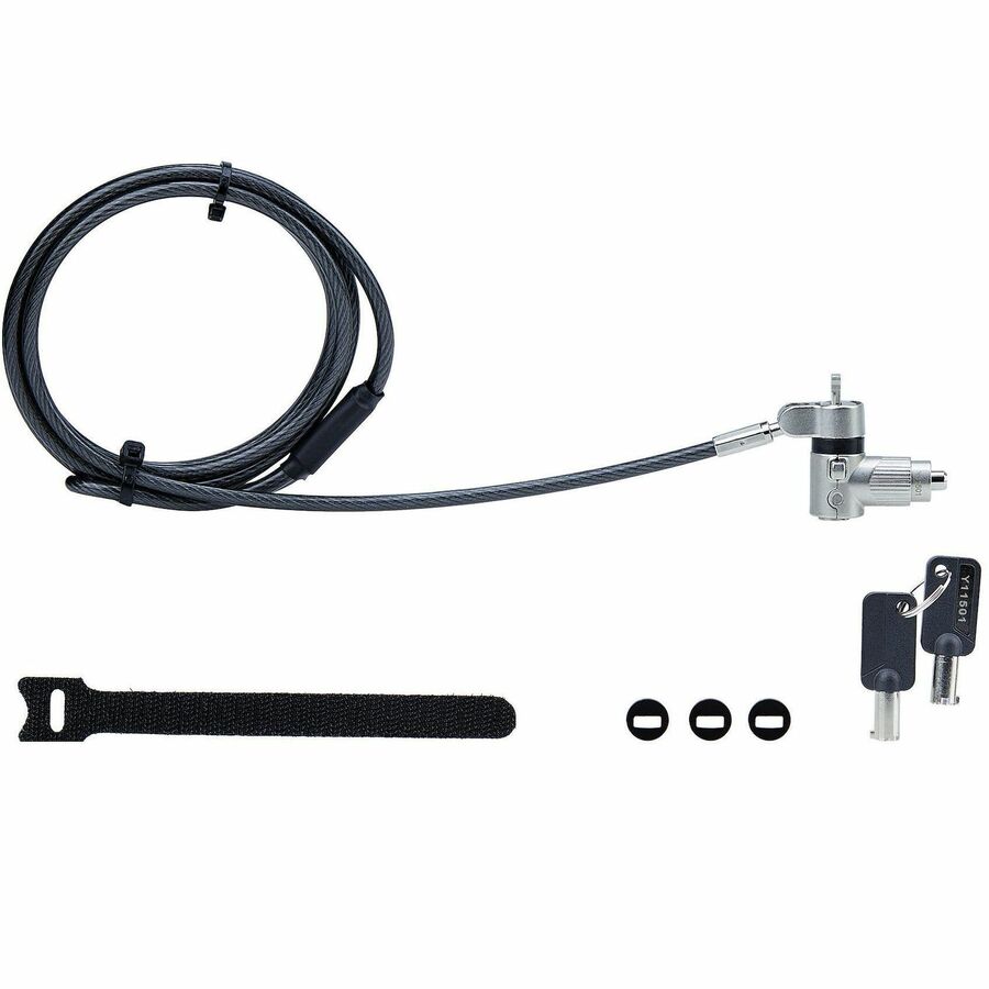 StarTech.com Câble de verrouillage universel 3 en 1 pour ordinateur portable de 2 m, câble de verrouillage à clé principale, câble de sécurité, compatible avec Noble Wedge®/Nano/K-Slot UNIVKMKO-LAPTOP-LOCK