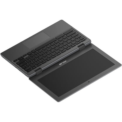 Asus Chromebook Flip CR1 CR1100FKA-C3RS-CA Chromebook 2 en 1 convertible robuste à écran tactile 11,6" - HD - Intel Celeron N4500 - 8 Go - Mémoire flash 64 Go - Gris foncé CR1100FKA-C3RS-CA