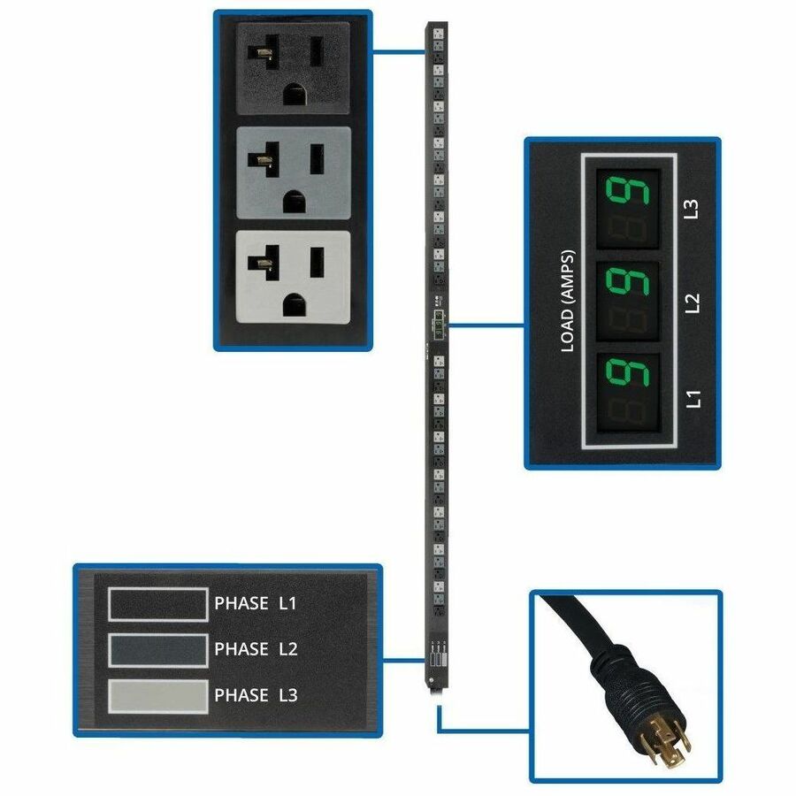 PDU triphasé avec compteur Tripp Lite par Eaton PDU3MV6L2120LV