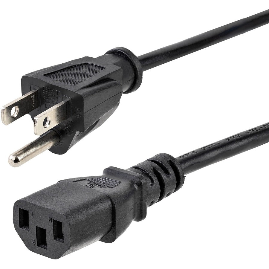StarTech.com Câble d'alimentation robuste de 3 m (10 pi), NEMA 5-15P vers C13, 15 A 125 V 14 AWG, cordon d'alimentation secteur de remplacement pour ordinateur, câble d'alimentation PC PXT1011410