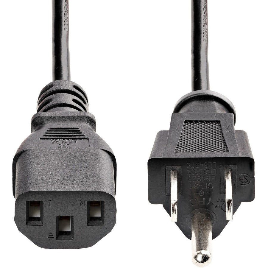 StarTech.com Câble d'alimentation robuste de 3 m (10 pi), NEMA 5-15P vers C13, 15 A 125 V 14 AWG, cordon d'alimentation secteur de remplacement pour ordinateur, câble d'alimentation PC PXT1011410