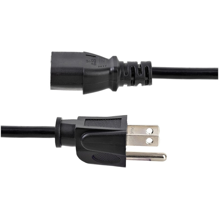 StarTech.com Câble d'alimentation robuste de 3 m (10 pi), NEMA 5-15P vers C13, 15 A 125 V 14 AWG, cordon d'alimentation secteur de remplacement pour ordinateur, câble d'alimentation PC PXT1011410